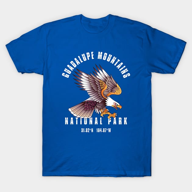 Guadalupe Mountains National Park Texas USA Bald Eagle Patriotic Gift for Men and Women T-Shirt by JKFDesigns